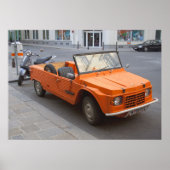 Oranje Citroen Mehari Poster (Voorkant)
