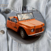 Oranje Citroen Mehari Ronde Button 6,0 Cm (In situ)