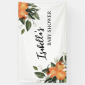 Oranje Citrus Baby shower Backdrop Little Cutie Spandoek (Verticaal)
