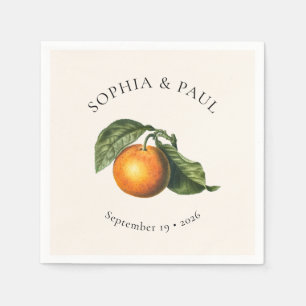 Oranje Citrus Botanical Wedding Party Servet