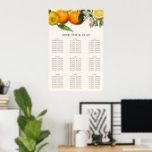  Oranje Citrus Botanical Wedding Seating Seating S Poster (Thuiskantoor)