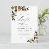 oranje citrus bruiloft uitnodiging (Staand voorkant)