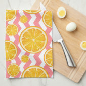 Oranje Citrus Chevron Stripes Theedoek (Quarter Fold)