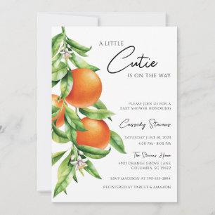 Oranje Citrus Cutie op weg naar Baby shower Kaart