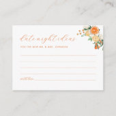 Oranje Citrus Datum Nachtideeën Vrijgezellenfeest Informatiekaartje (Voorkant)