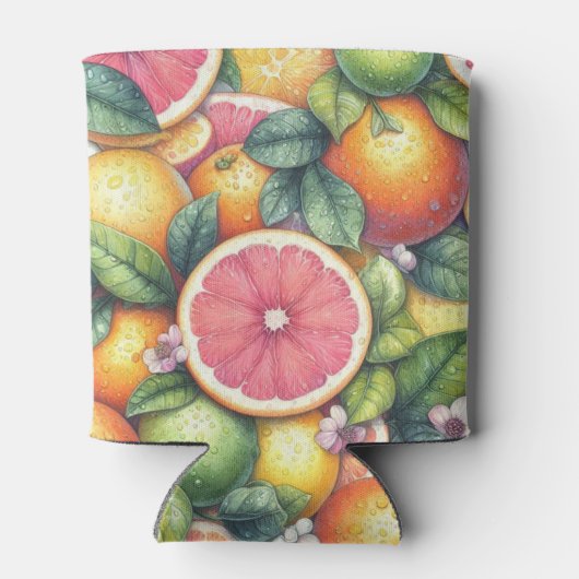 Oranje Citrus Elegante Waterverf Vrijgezellenfeest Blikjeskoeler (Achterkant)