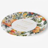 Oranje Citrus Fruit Wedding Papieren Bordje (Gekanteld)
