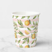 Oranje Citrus Kleine Cutie Verjaardagspapier Cup Papieren Bekers (Links)