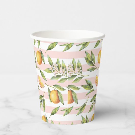 Oranje Citrus Kleine Cutie Verjaardagspapier Cup Papieren Bekers (Rechts)