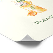 Oranje Citrus Little Cutie Baby shower Drinken Tek Poster (Hoek)