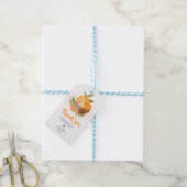 Oranje Citrus Little Cutie Baby shower Favoriet Ta Cadeaulabel (Met Touw)