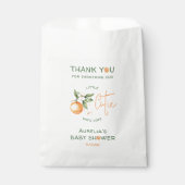 Oranje Citrus Little Cutie Bedankt Baby shower Bedankzakje (Voorkant)