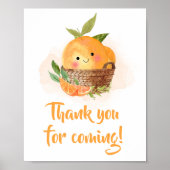 Oranje Citrus Little Cutie Bedankt voor je komst Poster (Voorkant)