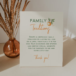 Oranje Citrus Little Cutie Familietradities Reclamebord Met Voetstuk