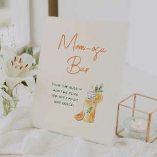 Oranje Citrus Mom-osa Bar Baby shower Drinken Reclamebord Met Voetstuk
