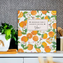Oranje Citrus Pattern Waterverf Favoriete Recepten
