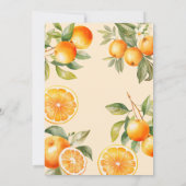 Oranje Citrus Summer Fruit Twin Baby shower Kaart (Achterkant)
