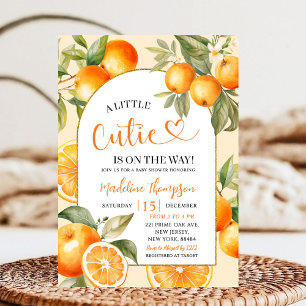 Oranje Citrus Theme Zomerfruit Baby shower Kaart