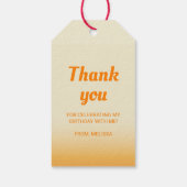 Oranje Citrus Tropische Drink Verjaardag Dank u Cadeaulabel (Achterkant)
