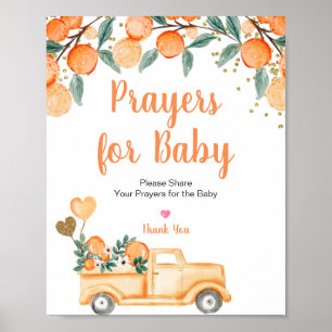 Oranje Citrus  Truck Prayers voor Baby Poster
