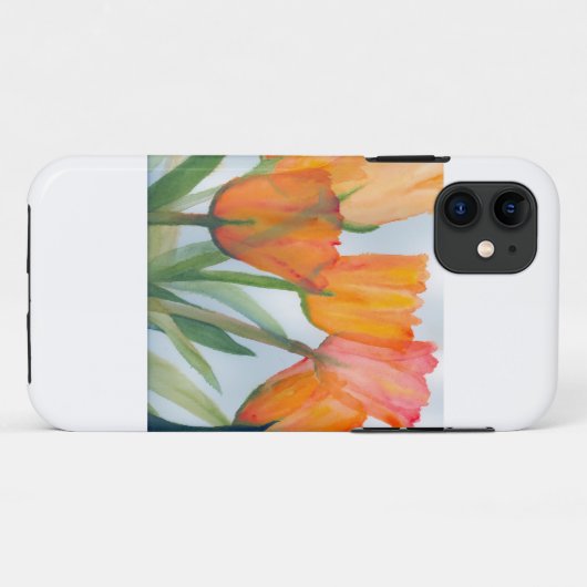 Oranje Citrus Tulips Hoesje-Mate iPhone Case (Achterkant (horizontaal))