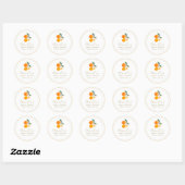 Oranje Citrus Waterverf Bridal Brunch Custom Ronde Sticker (Vel)