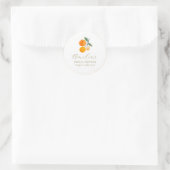 Oranje Citrus Waterverf Bridal Brunch Custom Ronde Sticker (Tas)