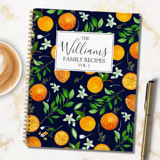 Oranje Citrus Zomer Bloemen Botanisch Receptenboek Notitieboek