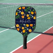 Oranje citrus zomerbloem botanisch patroon pickleball paddle