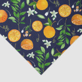 Oranje citrus zomerbloem botanisch patroon tissuepapier (Detail)