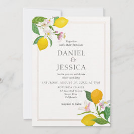 Oranje citrusbloesem waterverf botanisch kaart