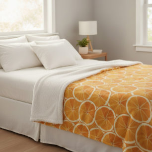 Oranje citrusschijfjes gooien deken