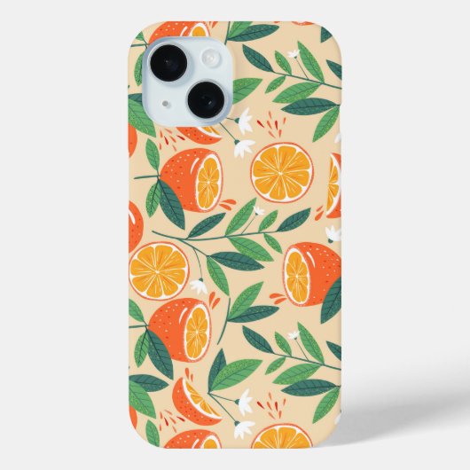 Oranje citrusvrucht retro patroon Case-Mate iPhone case (Achterkant)