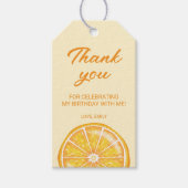 Oranje Citrusvruchten Aangepaste Verjaardag Dank u Cadeaulabel (Voorkant)