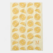 Oranje citrusvruchten met aangepaste monogram theedoek (Verticaal)