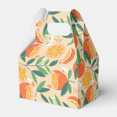 Oranje citrusvruchten retro patroon dank u bedankdoosjes (Achterkant)