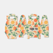 Oranje citrusvruchten retro patroon dank u bedankdoosjes (Uitgevouwen)