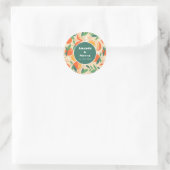 Oranje Citrusvruchten Retro Patroon Event Datum Ronde Sticker (Tas)