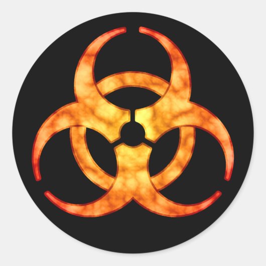 Oranje Cloud Biohazard Symbool Sticker (Voorkant)
