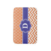 Oranje Clover Chevron Monogram Bathmat Badmat (Voorkant Verticaal)