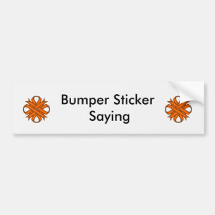 Oranje Clover Ribbon door Kenneth Yoncich Bumpersticker