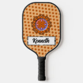 Oranje Clover Ribbon door Kenneth Yoncich Pickleball Paddle (Voorkant)