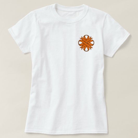 Oranje Clover Ribbon door Kenneth Yoncich T-shirt (Design voorkant)