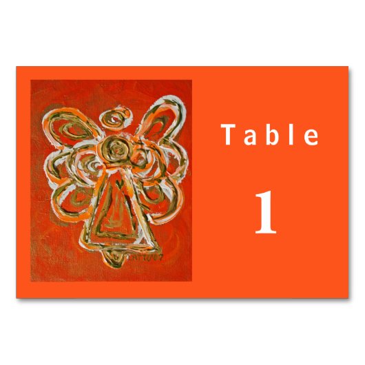 Oranje Colour Series Angel Custom Table Kaart (Achterkant)