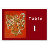 Oranje Colour Series Angel Custom Table Kaart (Voorkant)