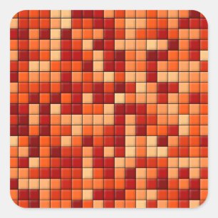 Oranje controles vierkante sticker