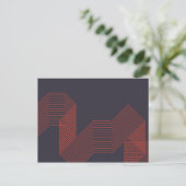 Oranje, coole, eenvoudige driehoekige decoratieve  briefkaart (Staand voorkant)