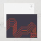 Oranje, coole, eenvoudige driehoekige decoratieve  briefkaart (Voorkant / Achterkant)