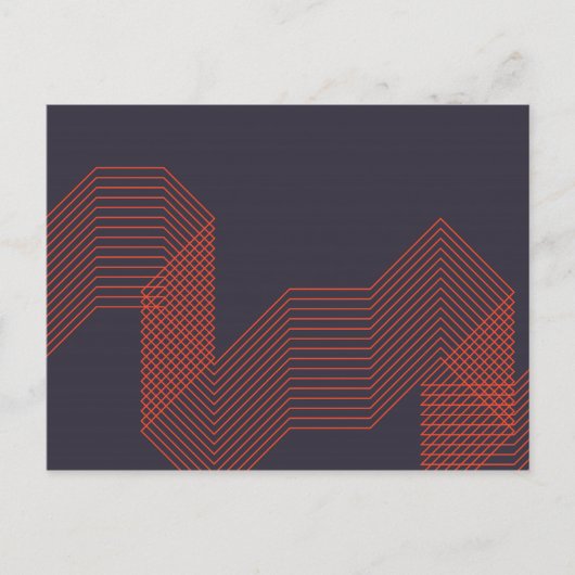Oranje, coole, eenvoudige driehoekige decoratieve  briefkaart (Voorkant)