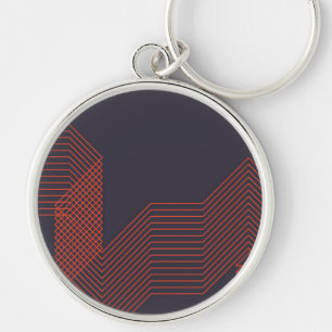 Oranje, coole, eenvoudige driehoekige decoratieve sleutelhanger